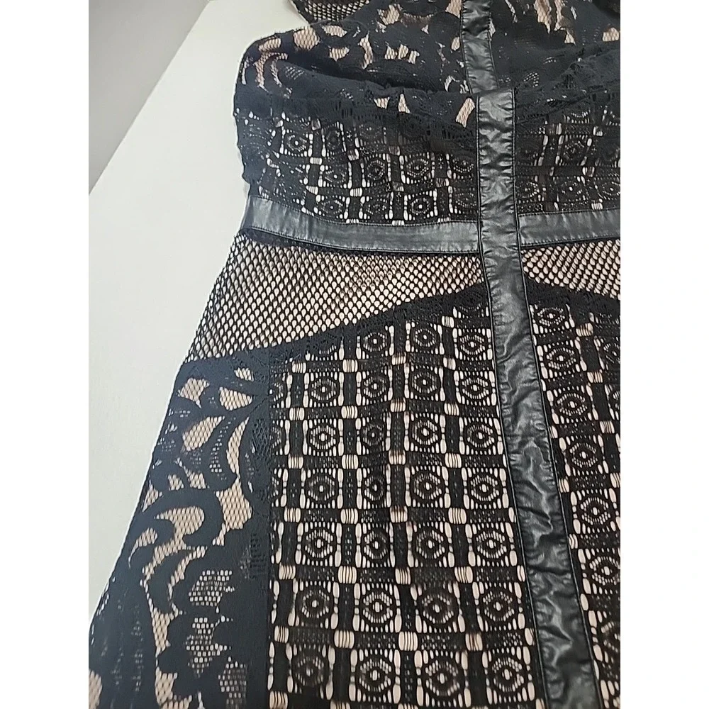 Mossimo Black Lace Dress With Beige Under Slip Size Large